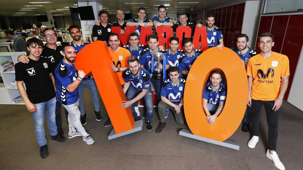 La plantilla del Movistar Inter, campeones de la Copa de Espaa 2017,...