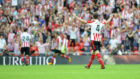 Aymeric Laporte celebrando un gol del Athletic en el Atheltic-Sevilla