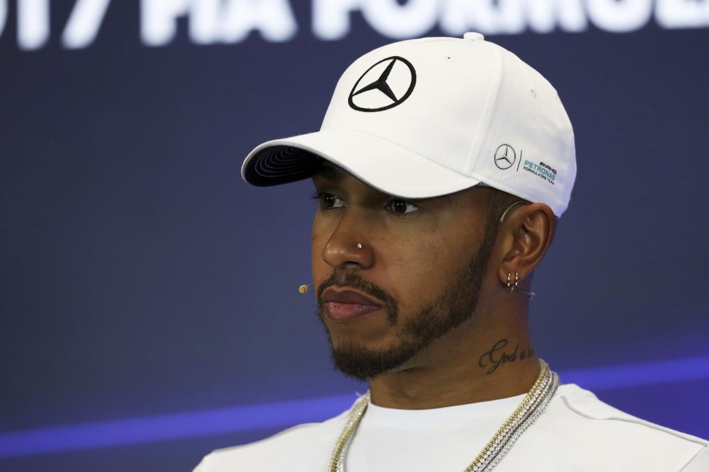 El piloto Lewis Hamilton (32), durante una rueda de prensa