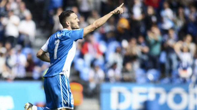 Lucas Prez celebra un gol ante el Getafe