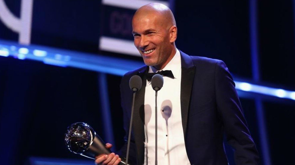 Zidane durante su discurso al recibir el premio The Best