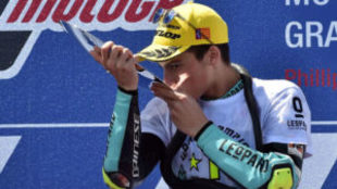 Joan Mir, tras proclamarse campen de Moto3 en Phillip Island