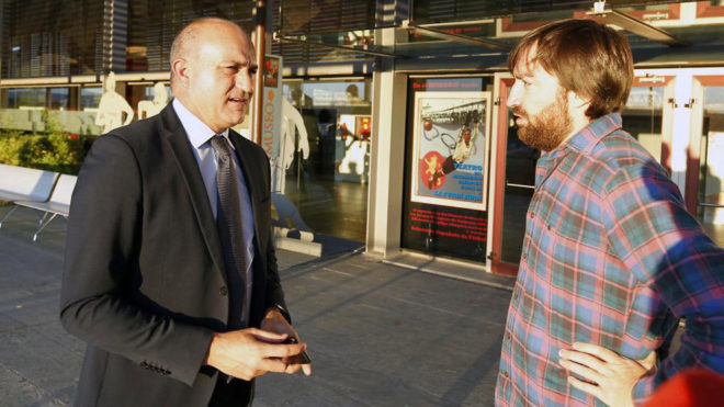 Andreu Subies, hablando con el redactor de MARCA
