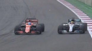 Alonso y Hamilton, en el Autdromo Hermanos Rodrguez.