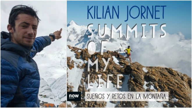 Kilian Jornet y la portada del libro: Summits of my Life.