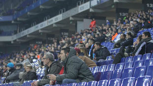 Aficionados del Espanyol durante un encuentro.