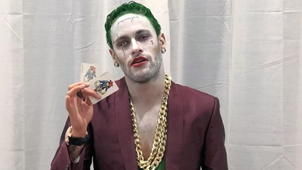 Neymar disfrazado del Joker por Halloween