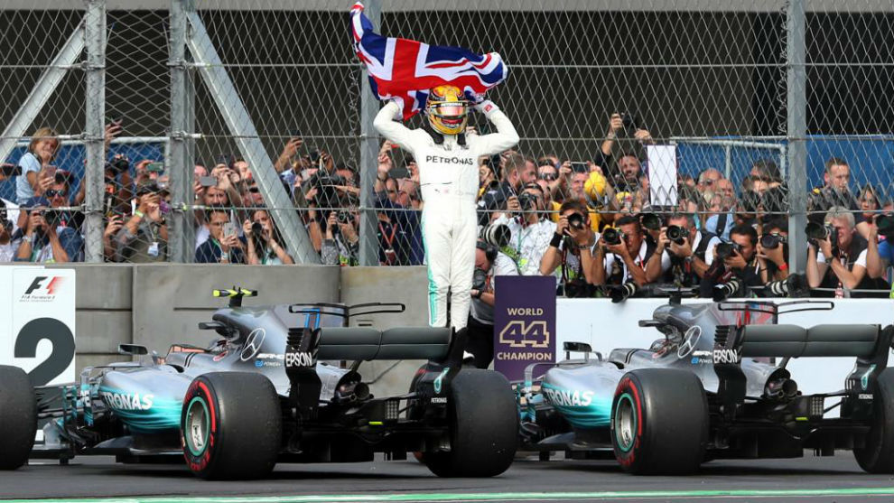 Lewis Hamilton celebra su cuarto ttulo en Mxico