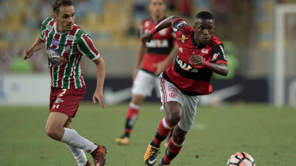 Vinicius Junior durante el ltimo enfrentamiento entre el Flamengo y...