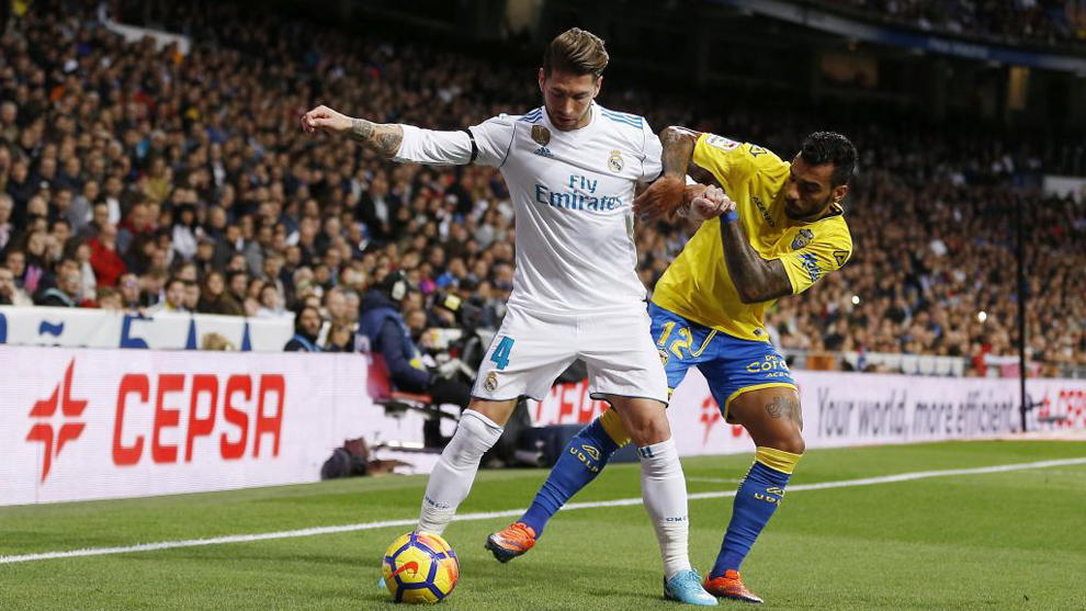 Ramos (31), durante el partido entre el Real Madrid y Las Palmas