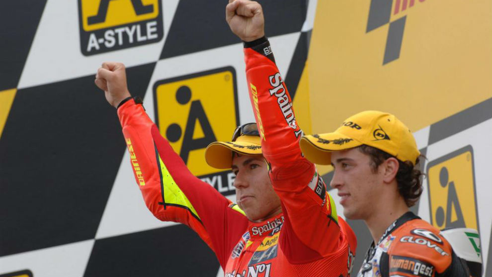 Lorenzo y Dovizioso, en la temporada 2006 de 250cc
