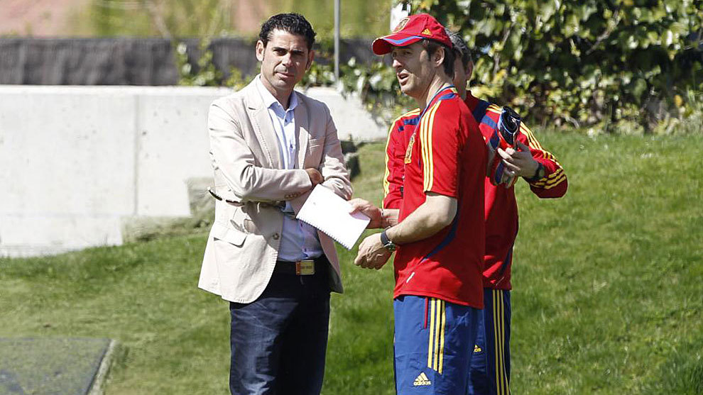Fernando Hierro with Julen Lopetegui.