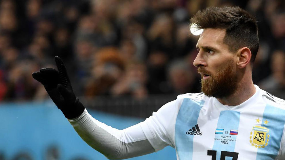 Messi, en el partido de Argentina ante Rusia