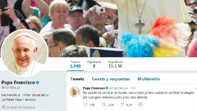 El Pontfice acumula 40 millones de seguidores en sus nueve cuentas de Twitter