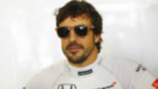 Fernando Alonso, feliz tras la calificacin.