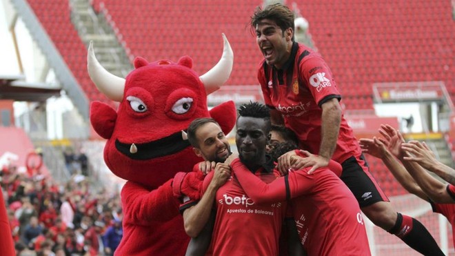 Los jugadores del Mallorca celebran un gol esta temporada.