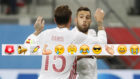Ramos y Alba celebran el gol del cul
