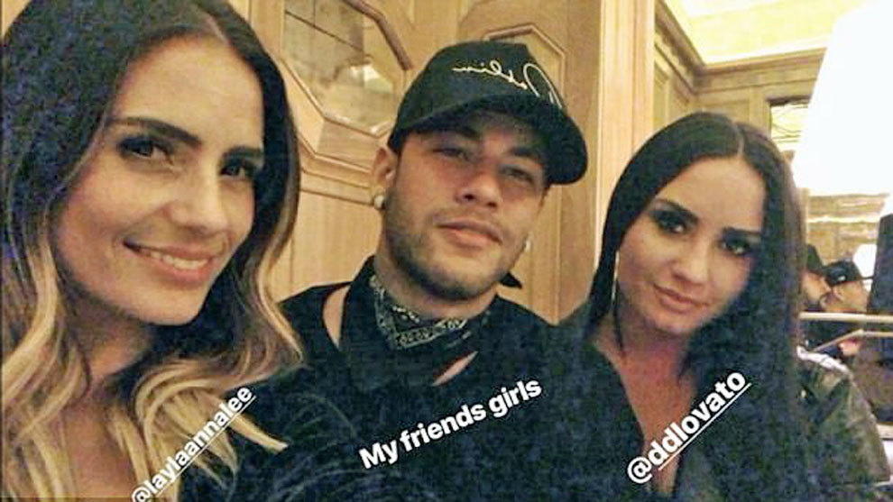 Neymar's night out with singer Demi Lovato after England-Brazil friendly