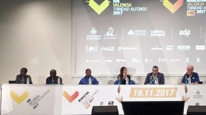 Presentacin de los atletas de lite del Maratn de Valencia 2017.