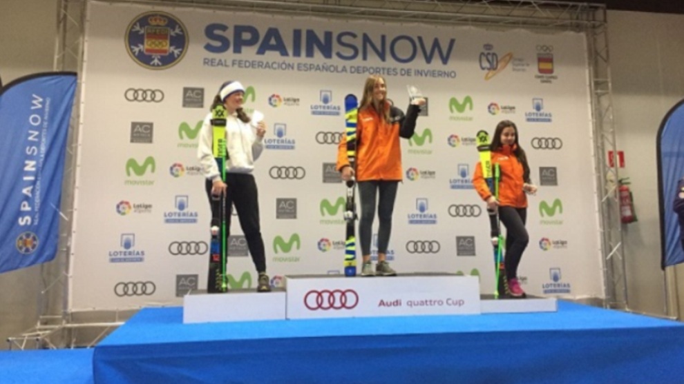 La catalana Arrieta Rodrguez (CEVA) subi a lo ms alto del podio...