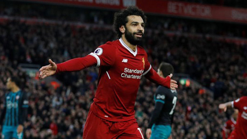 Salah celebra un gol ante el Southampton