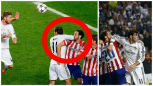 El &apos;bloqueo&apos; de Bale a Juanfran en la final de Lisboa.