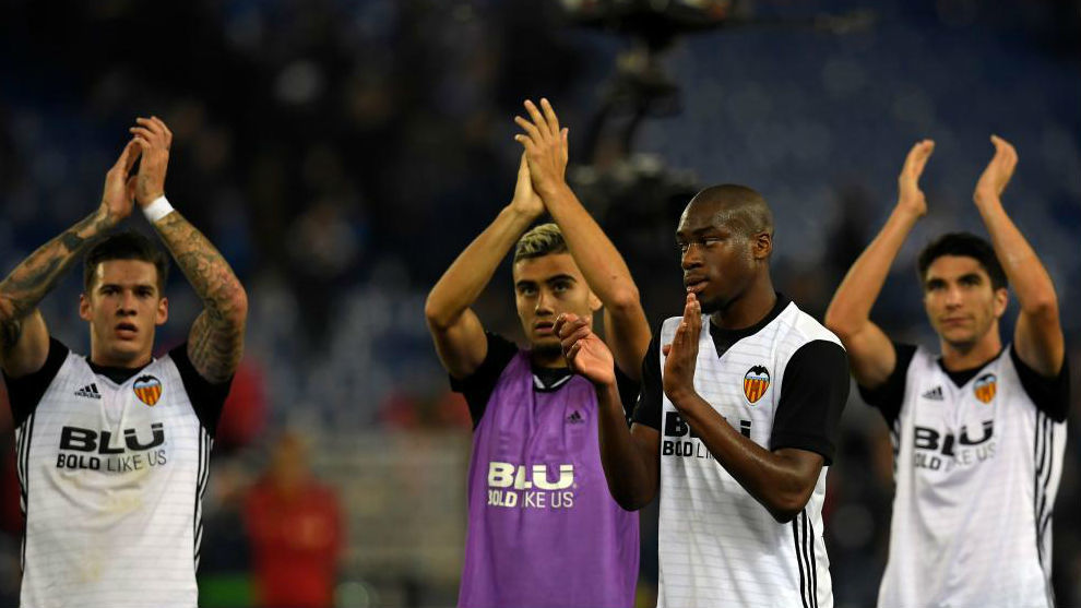 El Valencia celebra una victoria ante su pblico.