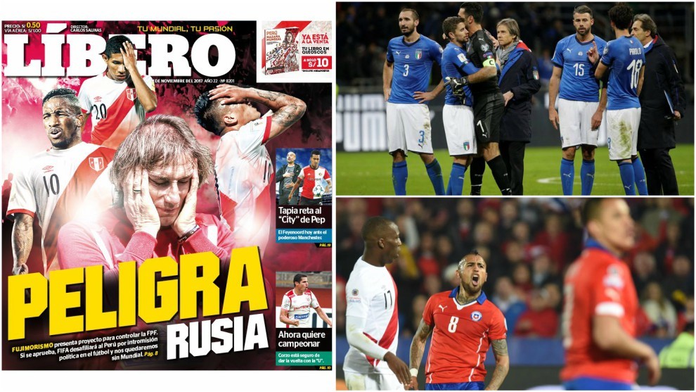 La portada del periódico Líbero y las selecciones que podrían reemplazar a Perú en el Mundial de Rusia 2018