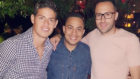 James con Pipe Pelez y David Ospina en junio de 2017.