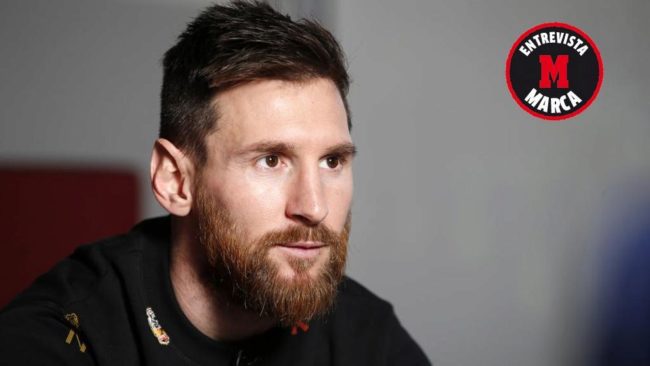 Leo Messi, durante la entrevista en exclusiva con MARCA.