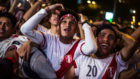 Aficionados peruanos durante el Per-Nueva Zelanda