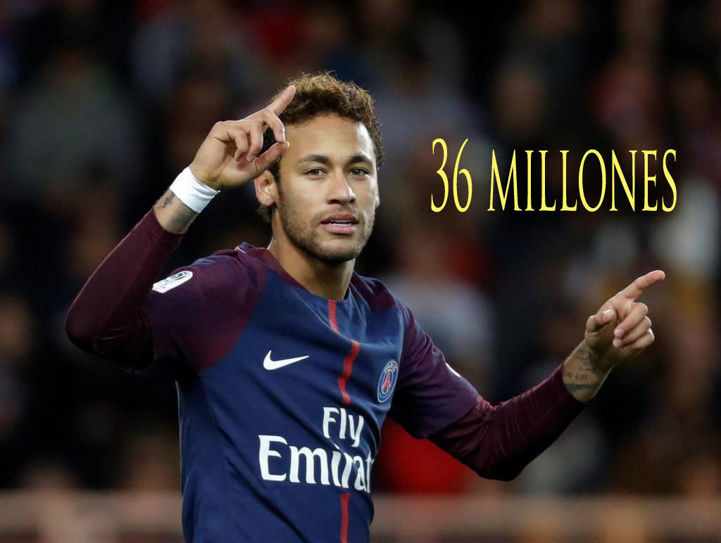Neymar cobra 36 millones incluyendo incentivos según una información...
