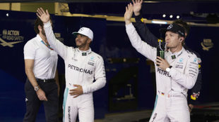 Hamilton y Rosberg.