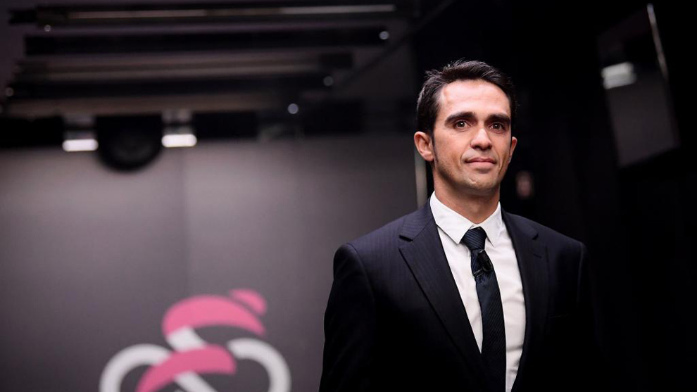 Alberto Contador, durante el evento de lanzamiento del Giro de Italia...
