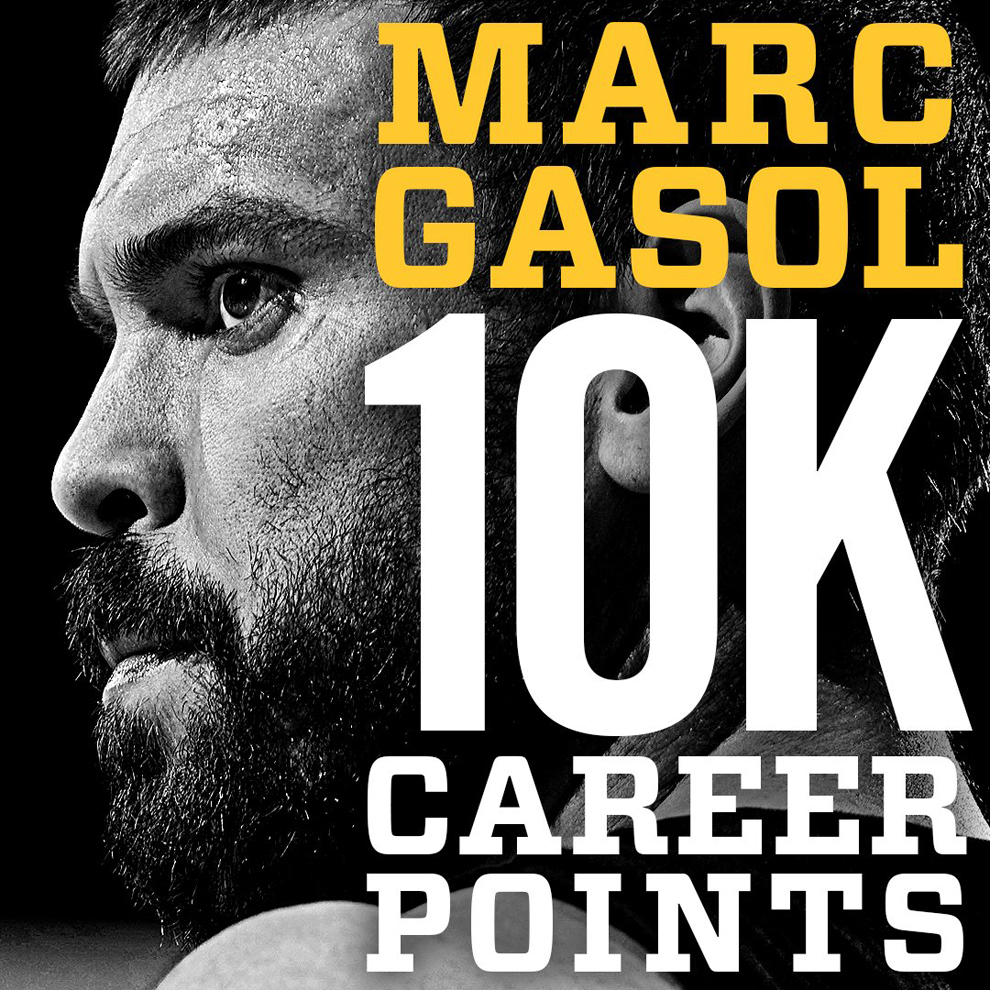 Montaje de los Grizzlies para celebrar los 10.000 puntos de Marc Gasol