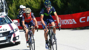 Gorka Izagirre por delante de Visconti en la etapa del Giro que gan...