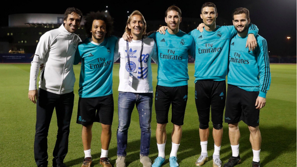 Ral, Marcelo, Salgado, Ramos, Cristiano y Nacho en Abu Dhabi