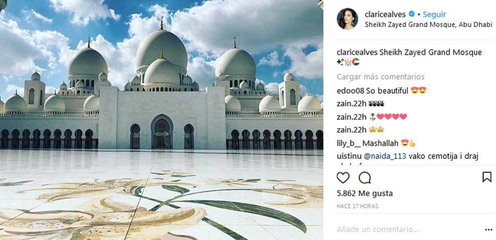 Clarice Alves, la mujer de Marcelo, haciendo turismo en Abu Dhabi...