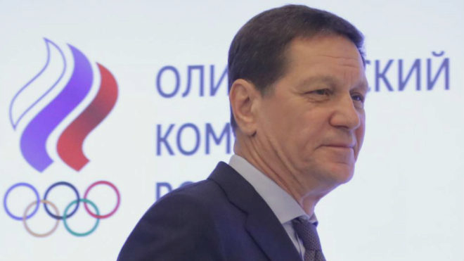 Alexandr Zhkov, presidente del Comit Olmpico Ruso, durante la...