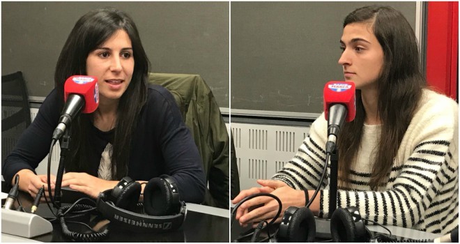 Pilar Garca y ngeles del lamo, en los estudios de RadioMARCA.