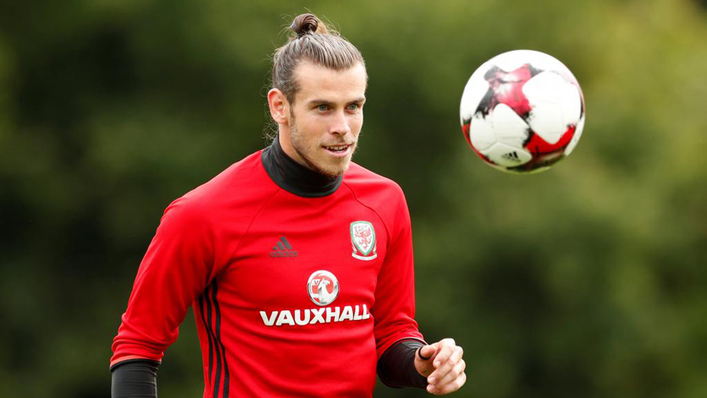 Gareth Bale, en un entrenamiento con la seleccin de Gales