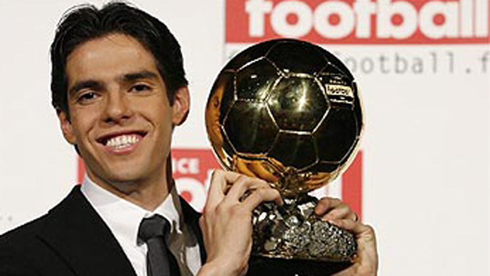 Kaká con el Balón de Oro