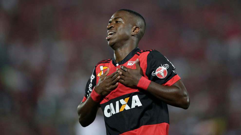 Vinicius, en un partido con el Flamengo