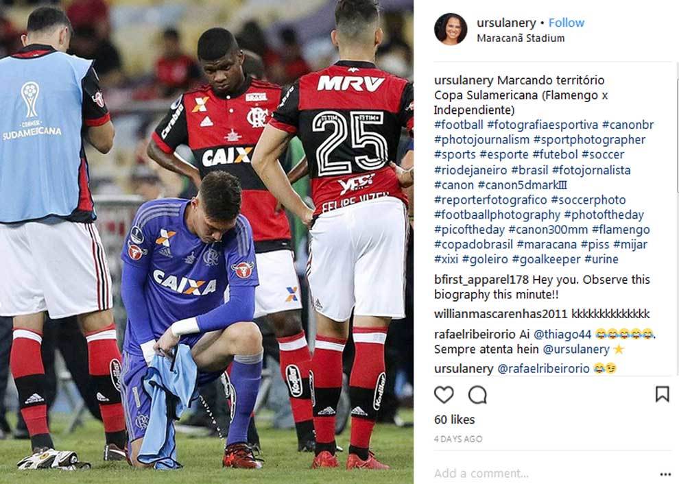 Thiago Rodrigues, portero reserva del Flamengo, oriandosobre el...