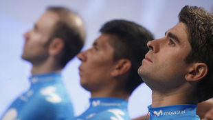 Mikel Landa, en primer trmino, con Nairo Quintana y Alejandro...