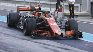 Fernando Alonso, en los test de Abu Dabi