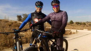 Roberto Palomar y Carlos Coloma, antes de empezar a pedalear.
