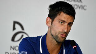 Novak Djokovic durante una rueda de prensa.