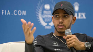 Lewis Hamilton, en la gala de entrega de premios de la FIA