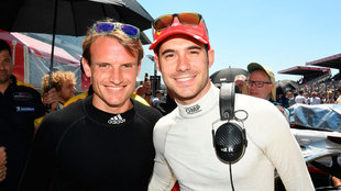 Miguel Molina (derecha), junto a Antonio Garca en Le Mans.